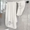 Cute bath towel, white hair towel