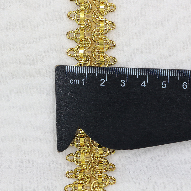 2,5 cm oro y plata gancho encaje correas traje étnico decoración de ropa de escenario equipaje accesorios de iluminación