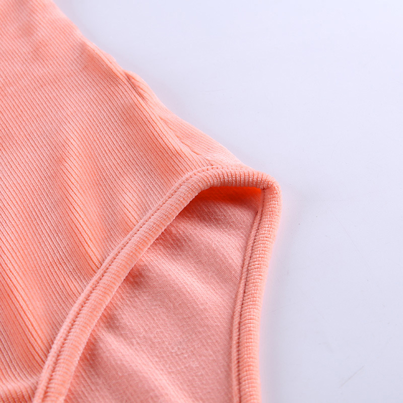 Backless Sleeveless Jumpsuit   New Patchwork Peach Long Sleeve Midriff Outfit Sunscreen Slim-Fit Bottoming Shirt in Bodysuits