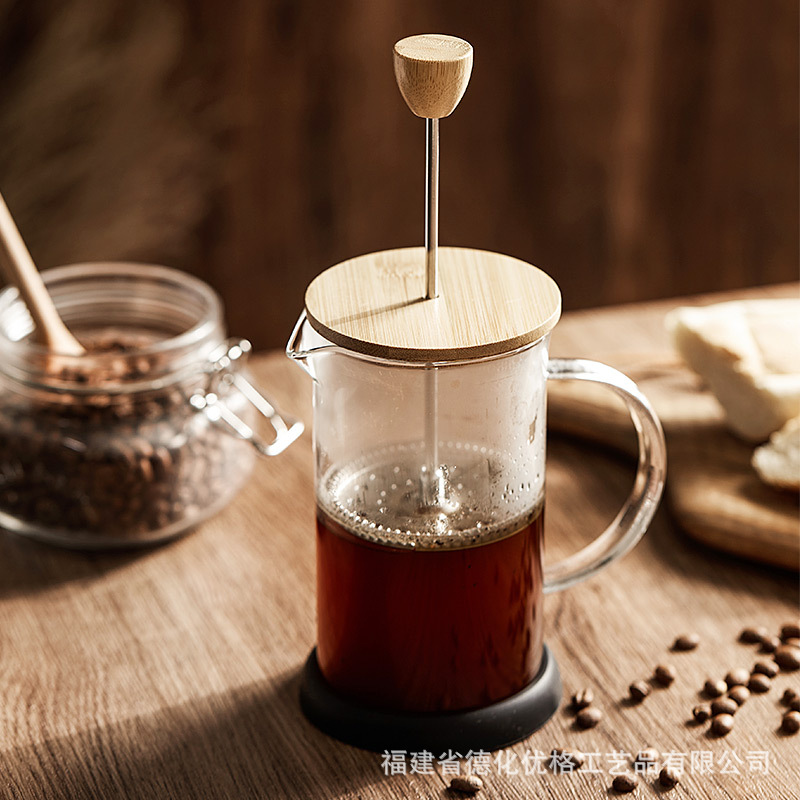 Cafetera de Prensa Francesa de Vidrio de Vidrio de Borosilicato Alto para Hogar y Oficina