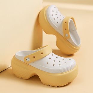 New Women's Height-Increasing Thick-Soled Clogs Beach Casual Slippers Fashionable Comfortable Lightweight Walking