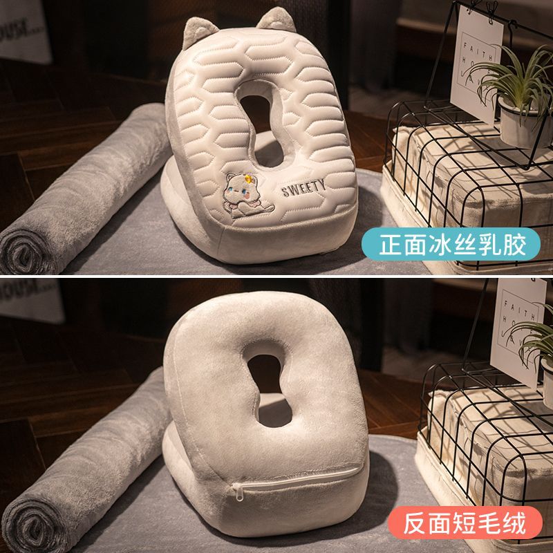고양이 [낮잠베개 + 회색이불 1* 1.7m ]