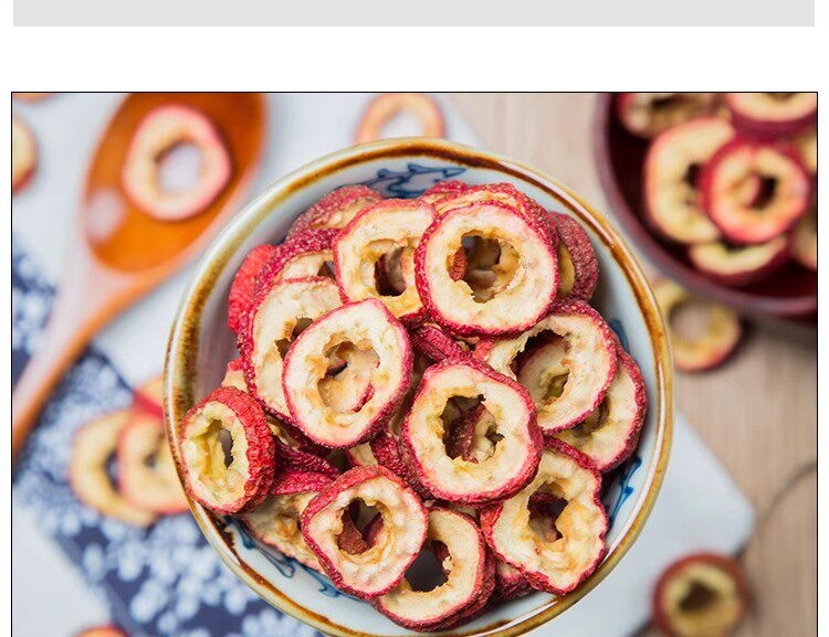 Dried Hawthorn Rings Shan Zha 山楂 Seedless Slices 500g for Tea and Snacking Natural Loose Pack key features