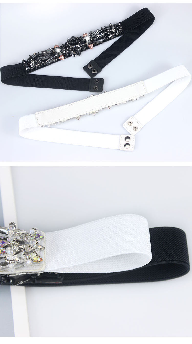 Accessoires Pour Femmes Ceinture Strass Cristal Blanc Mode Ceinture Décorative display picture 1