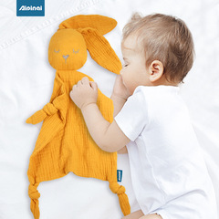 Aipinqi New Cotton Fabric Soothing Towel Double-layer Gauze Rabbit Toy Scarf Baby Bedtime Teething Towel Wholesale