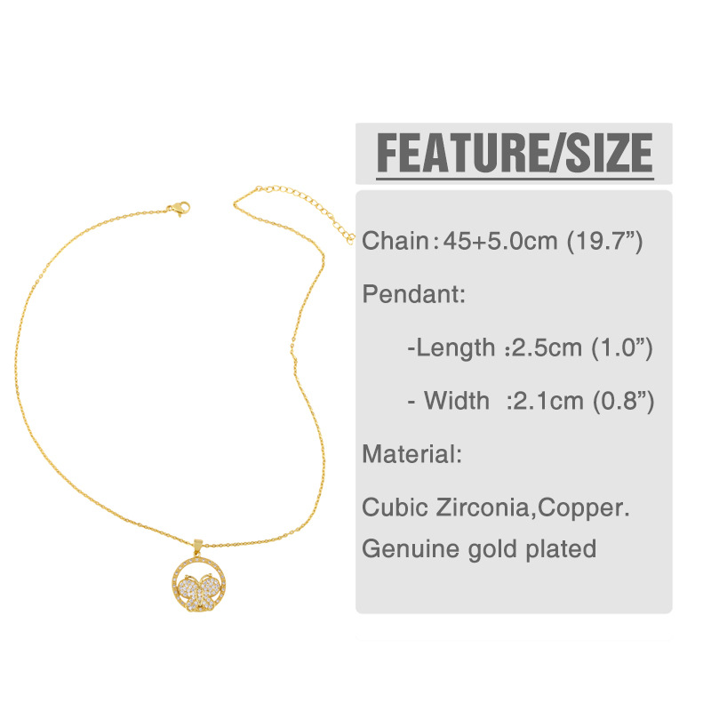 Fashion Diamond Butterfly Necklace display picture 2