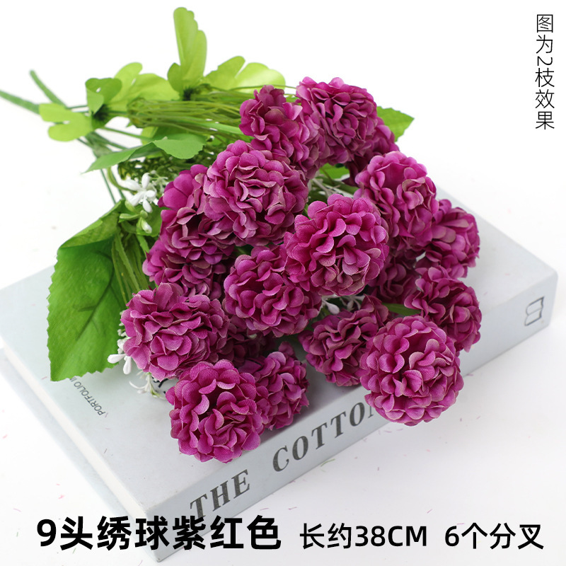 9 hortensias moradas
