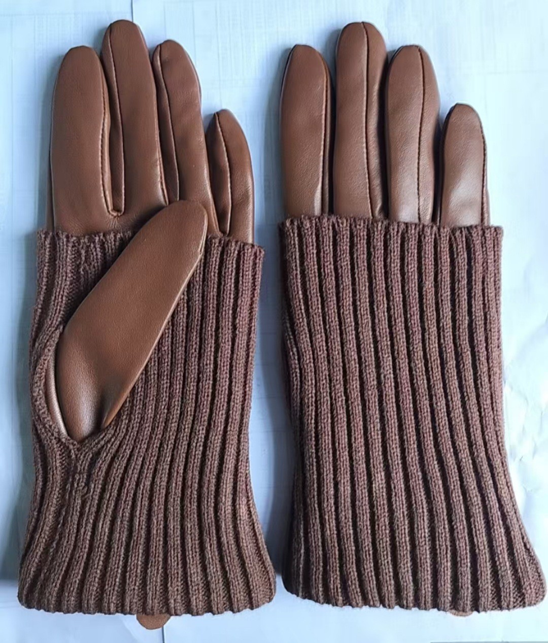 【양모 러플 양가죽 장갑】 앰버