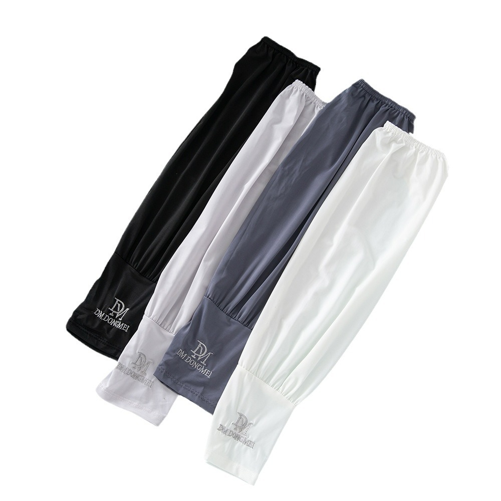 (2개) 아이스 슬리브 남자의 선 스크린 팔 소매 아이스 실크 소매 느슨한 판 UV 보호 운전 승마 손 소매 소매 도매