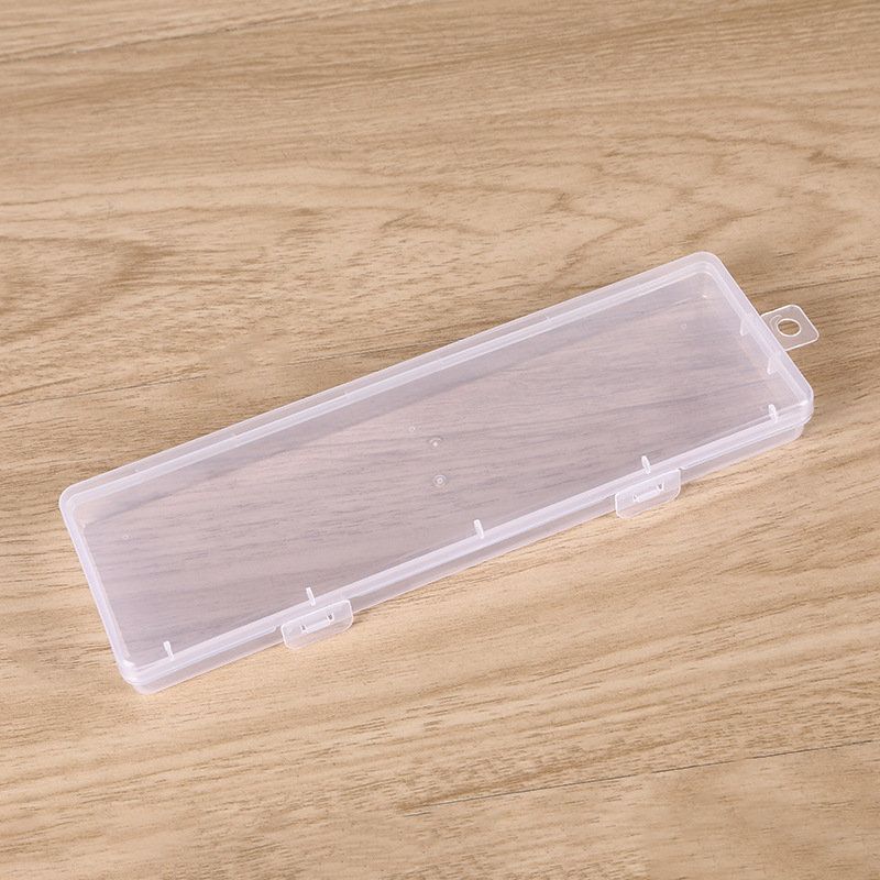 長方形の透明なプラスチックの箱のアクセサリの部品の漁具の収納箱の金属のツールの平たい文房具の包装箱の空の箱|undefined