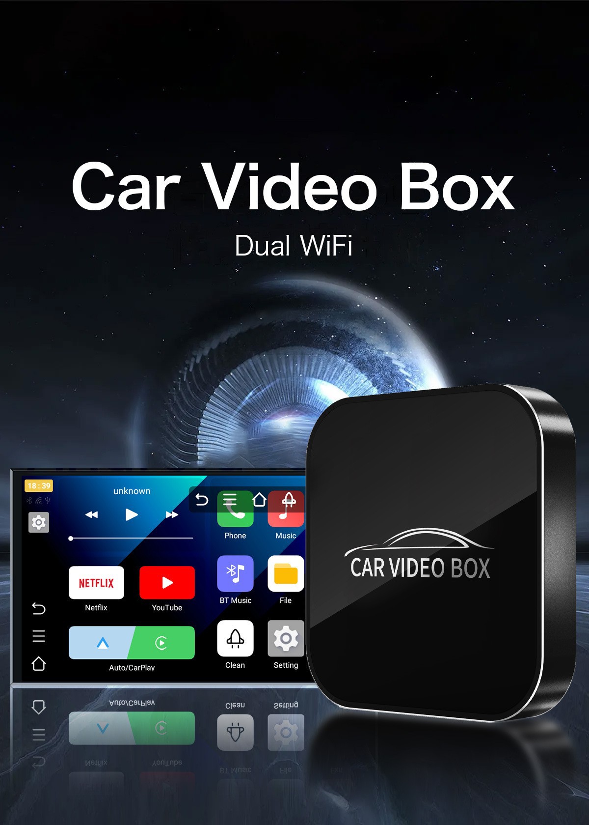 Cross-border wireless carplay box car navigation carplay adapter upgrade Android video box dual WiFi