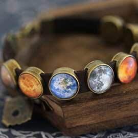热销行星手镯，太空手镯，皮革行星手镯，太阳系手镯，银河系手镯