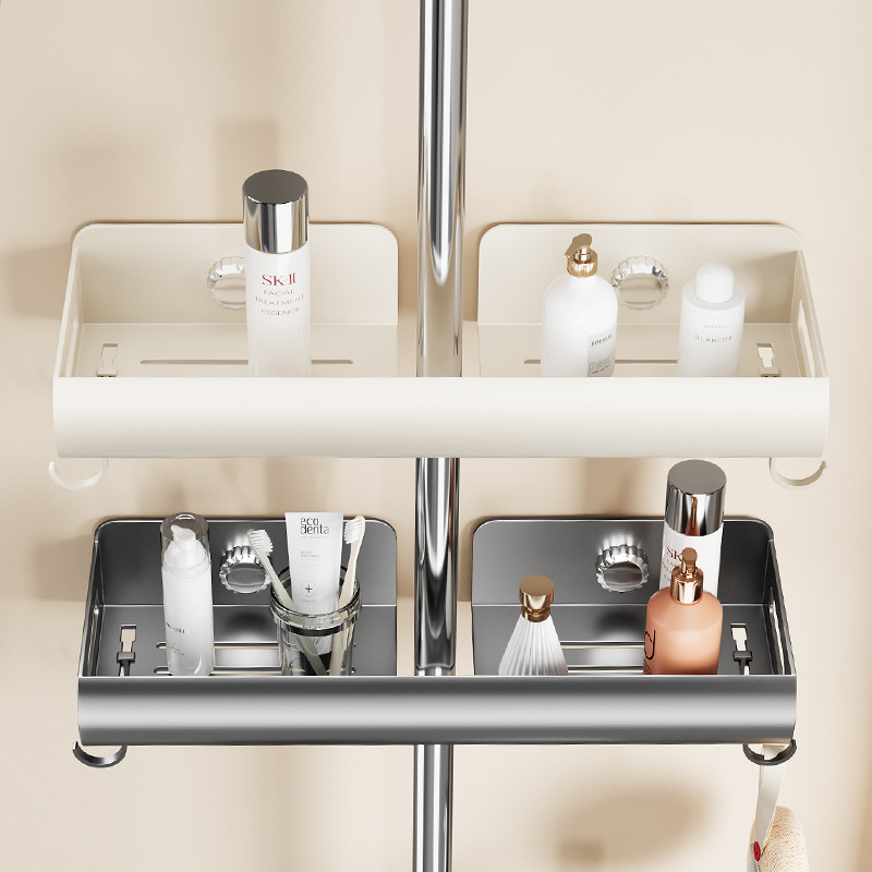 Bathroom Shower Pipe Storage Rack, No-Drill Wall-Mounted Toilet Faucet Toiletries Drainage Rack Bathroom Shower Pipe Storage Rack, No-Drill Wall-Mounted Toilet Faucet Toiletries Drainage Rack
