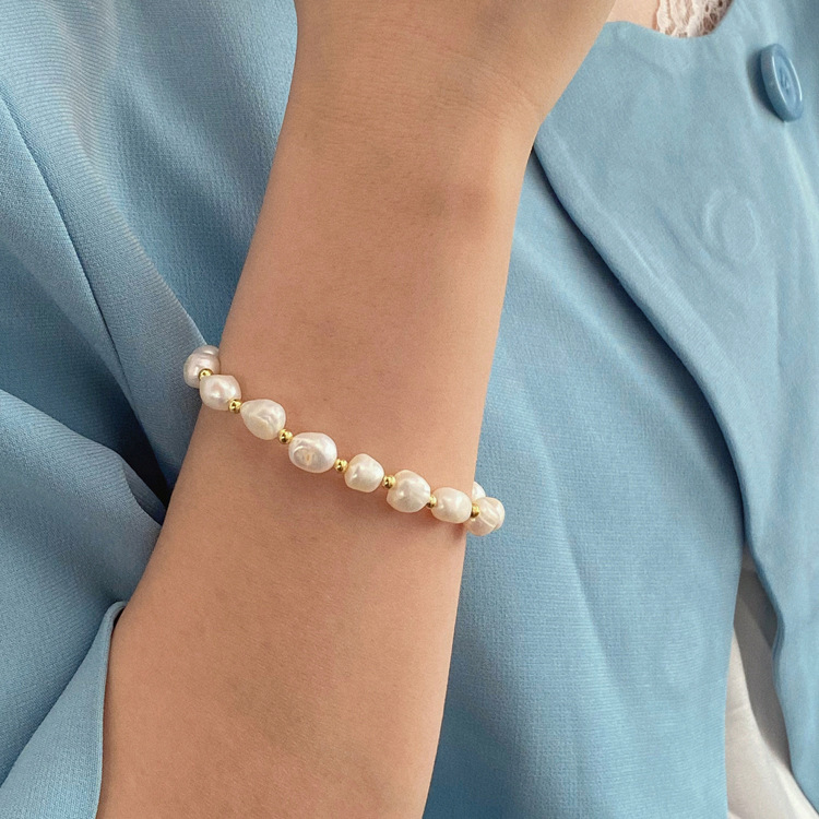 18g Weight Bracelets Classification Elegant Lady Geometric Freshwater Pearl Bracelets In Bulk
