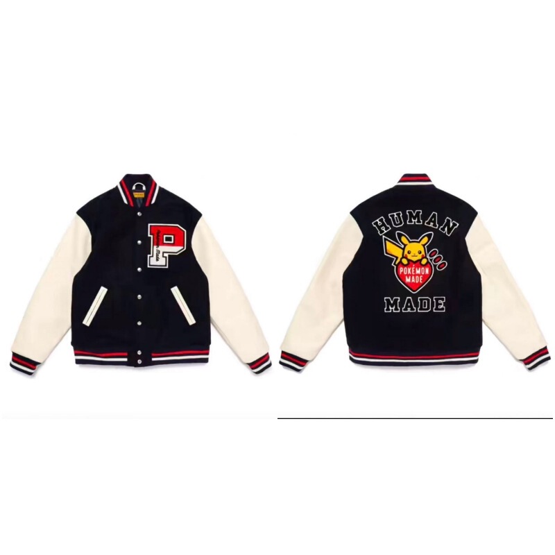 Foreign Trade Ready Stock Human Japanese Style Trendy Brand Hm Retro Autumn and Winter Baseball Uniform Jacket Embroidered Joint Couple Jacket for Women Foreign Trade Ready Stock Human Japanese Style Trendy Brand Hm Retro Autumn and Winter Baseball Uniform Jacket Embroidered Joint Couple Jacket for Women