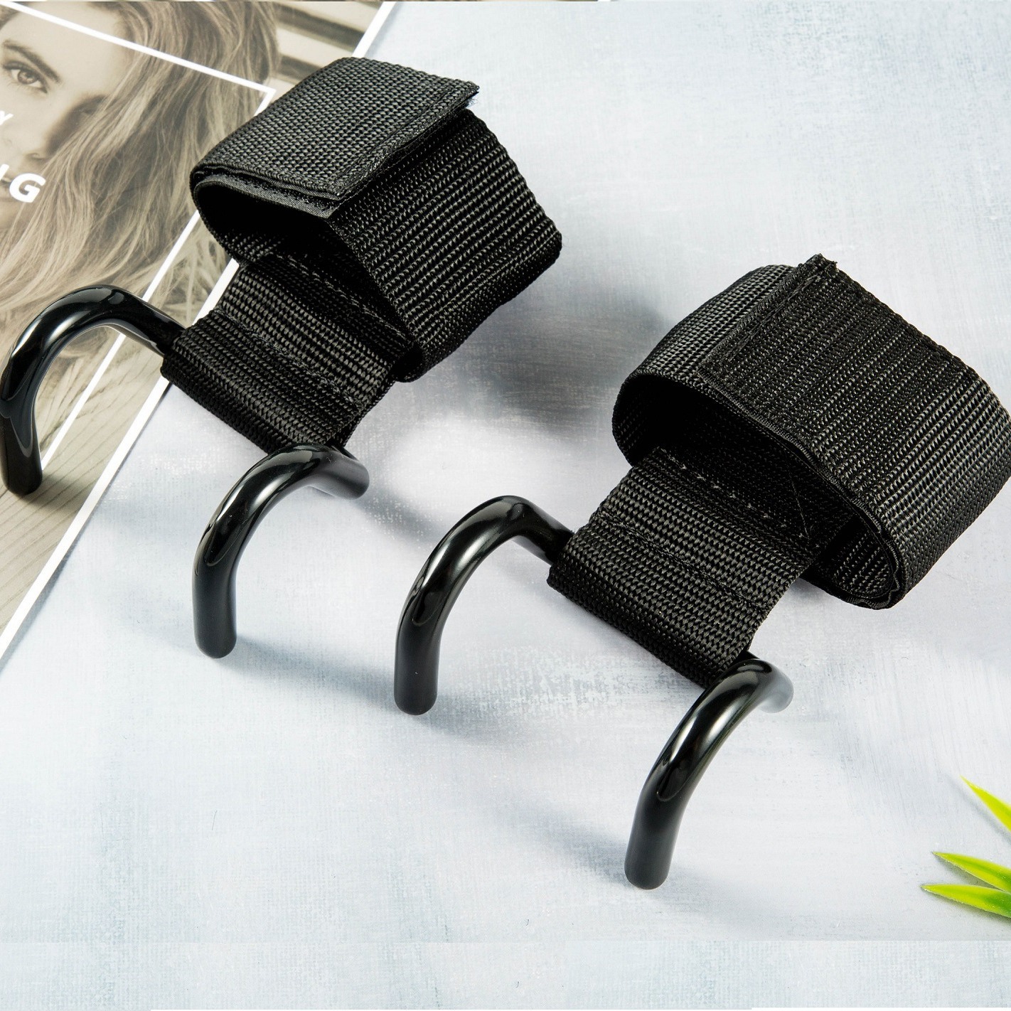 Gancho de refuerzo de gancho de fitness transfronterizo Gancho agarre de gancho doble barra de pesas barra horizontal de pesas gancho de refuerzo de levantamiento de pesas