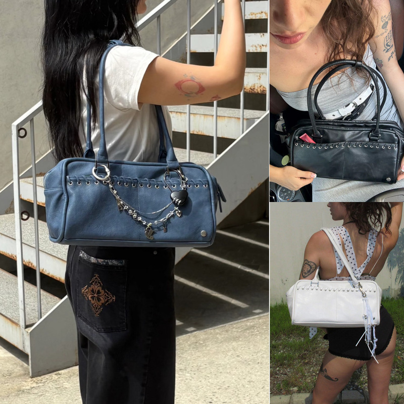 Yeomimm Korean Niche Artificial Leather Rectangular Shoulder Handbag Soft Bag Cross-Border Women's Bag Internet Celebrity Direct Same Style