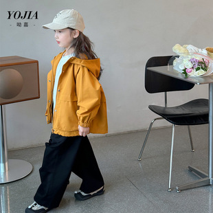 Yojia Girls' Tops Autumn 2024 New Style Internet Celebrity Waterproof Children's Clothing Tops Children's Topss Autumn Clothes