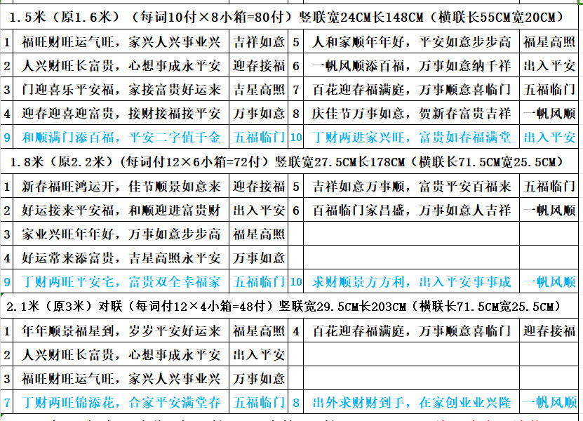 万年福绒布对联百福临门