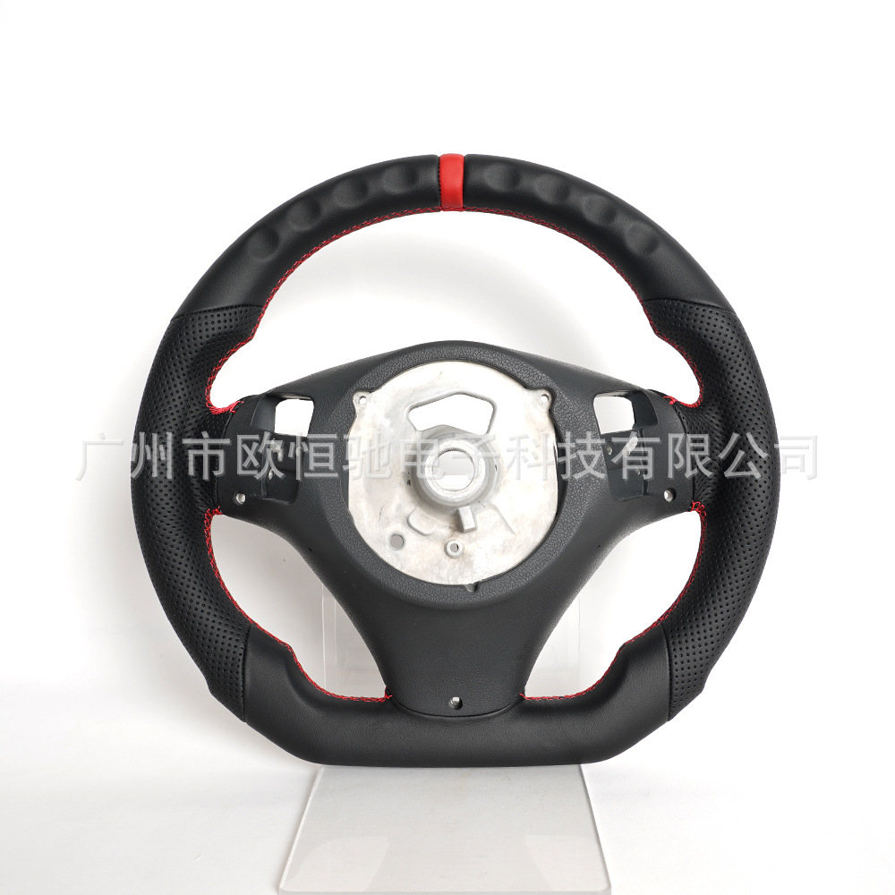 Cross-Border Hot-Selling Product Suitable for 09 Model Bmw E90 Full Leather Red Positioning Line Sports Style Car Steering Wheel Modification