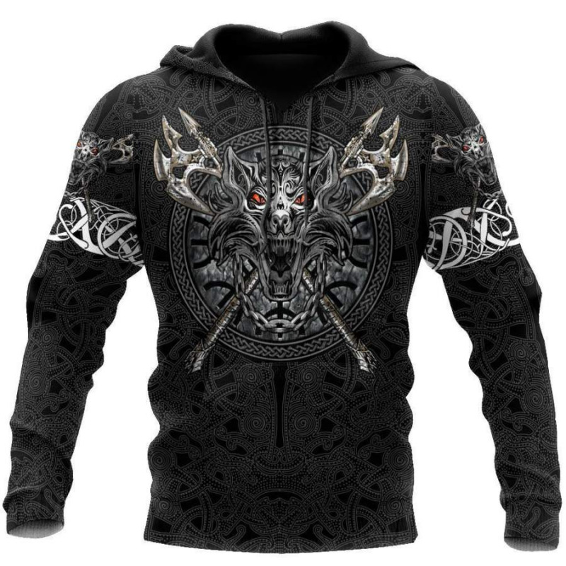 New Viking Hooded Sweatshirts Men's Hoodies 3D Printed Pullover Men's Tops Vintage Clothes