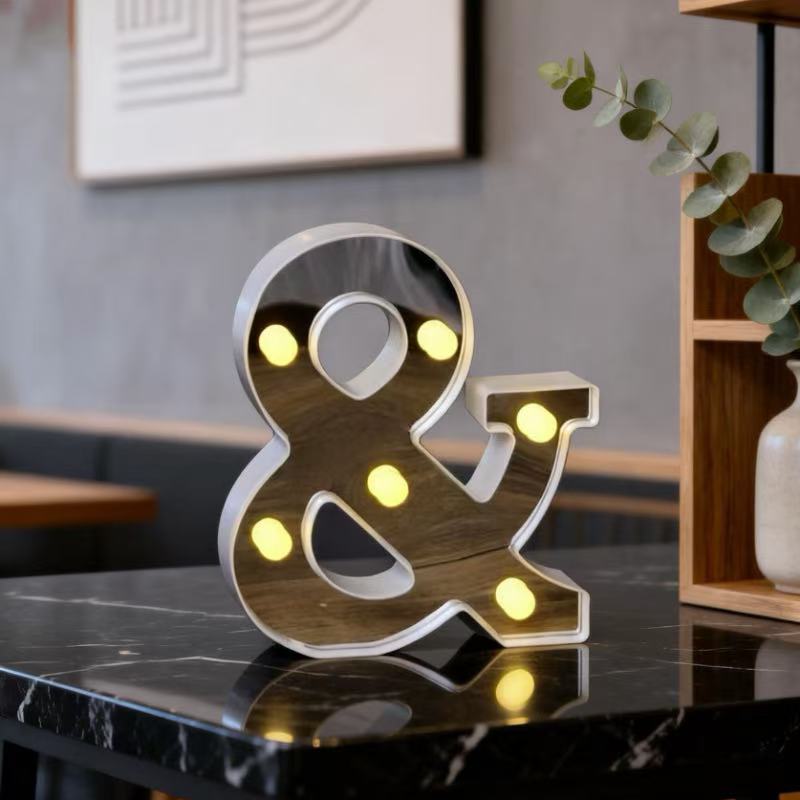 Lámpara LED Decorativa de Letras y Números de Plástico para Fiestas, Cumpleaños y Eventos image 82