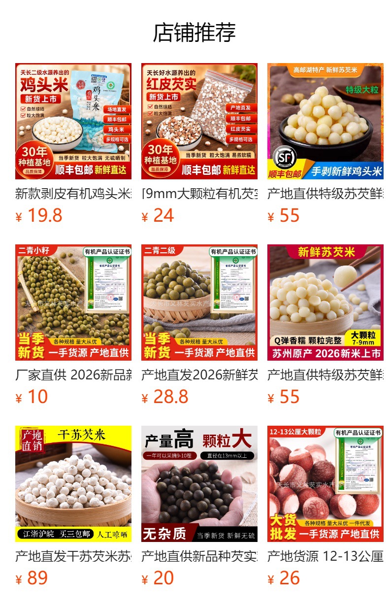 Dried Gorgon Fruit Seeds Qian Shi 500g Suzhou Euryale Seeds for Soup and Congee overview