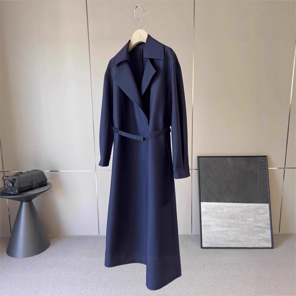 In Stock, Look Forward to It! Ding Niu's Uniform! Italian Piace~ Silk Wool, Fully Handcrafted with Hand-Stitched Edges, Lace-Up Trench Coat
