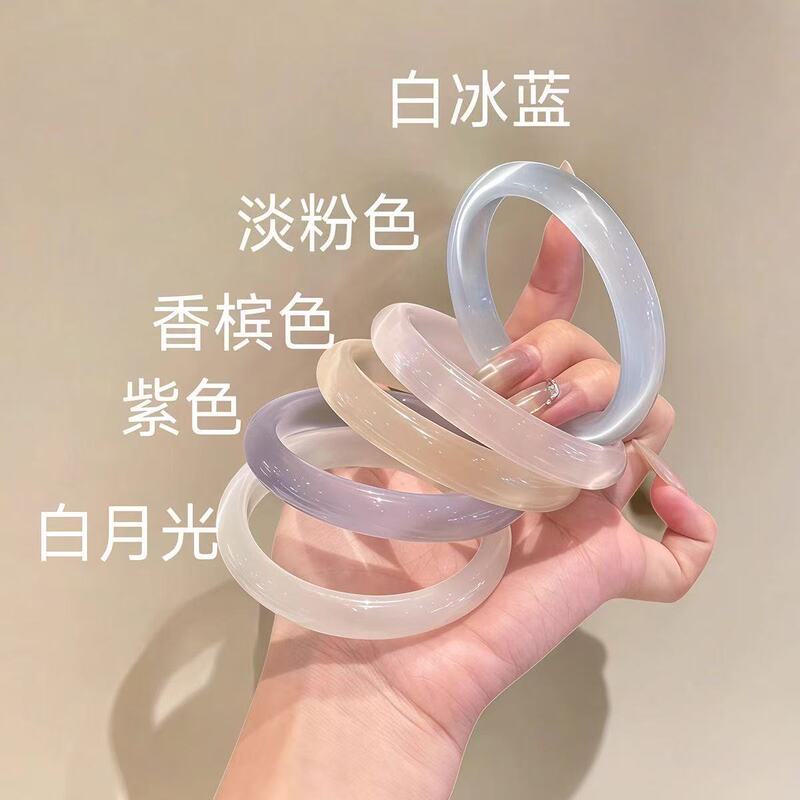 厂家直供高品质猫眼石手镯白月光冰冰蓝粉色香槟色手镯手环饰品|undefined