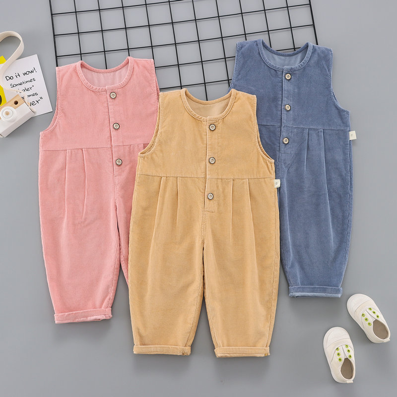 ALYCExiyuebaobao Infant Toddler 0-1-2-3 Years Old Boys Girls Corduroy Overalls Jumpsuit Spring And Autumn New Style Outing Pants_voghion.com