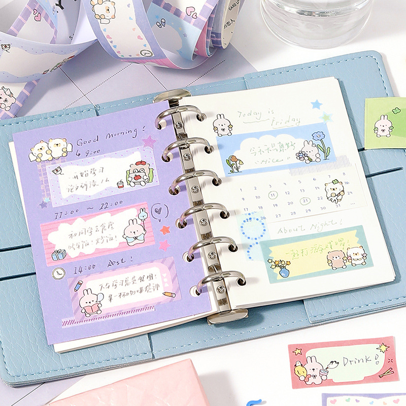 Los amantes de la carta pueden escribir cinta troquelada serie de aventuras de bolas linda decoración de cuentas de mano cinta de escritura