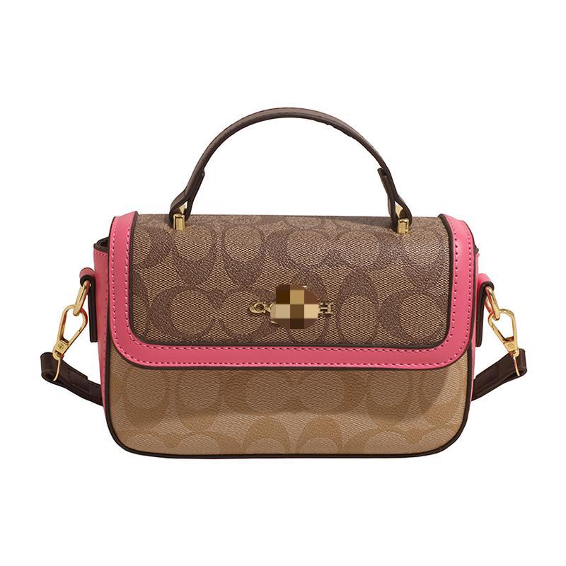 Bolsos de comercio exterior de alta gama, moda femenina, color en contraste, pequeños bolsos cuadrados, verano femenino, nuevos bolsos de mensajero, bolsos de hombro de todo fósforo impresos