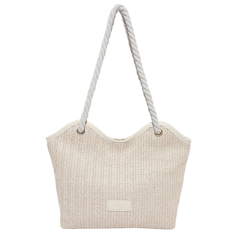Bolso femenino transfronterizo tejido simple y moderno casual todo-fósforo bolso de paja portátil bolso de axila de un solo hombro bolso de alta capacidad