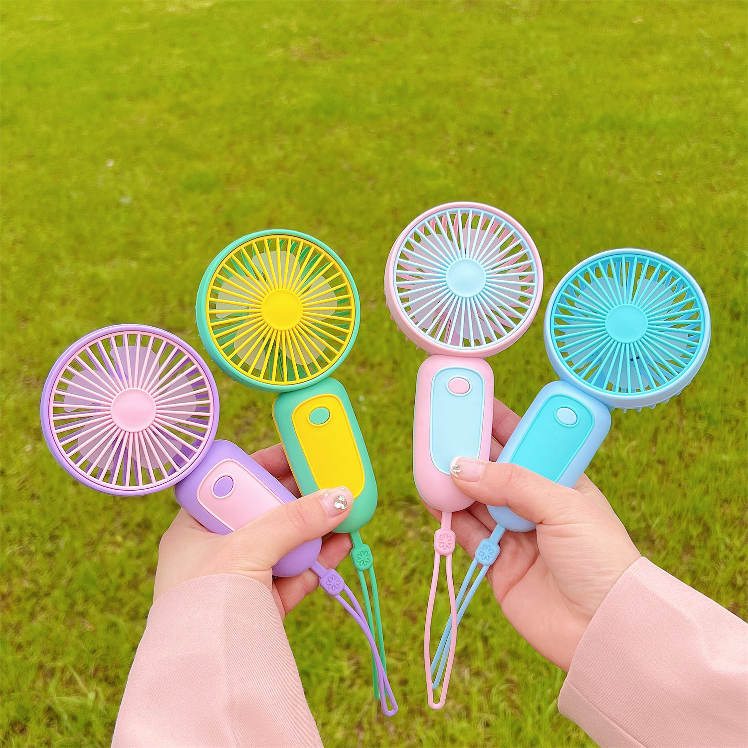 Fan Home Textiles & Decor Type Cute Solid Color Plastic Fan
