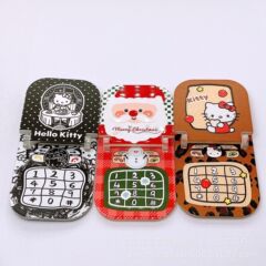 亚克力圣诞翻盖手机吊孔手工diy手机挂件包挂钥匙扣饰品配件材料