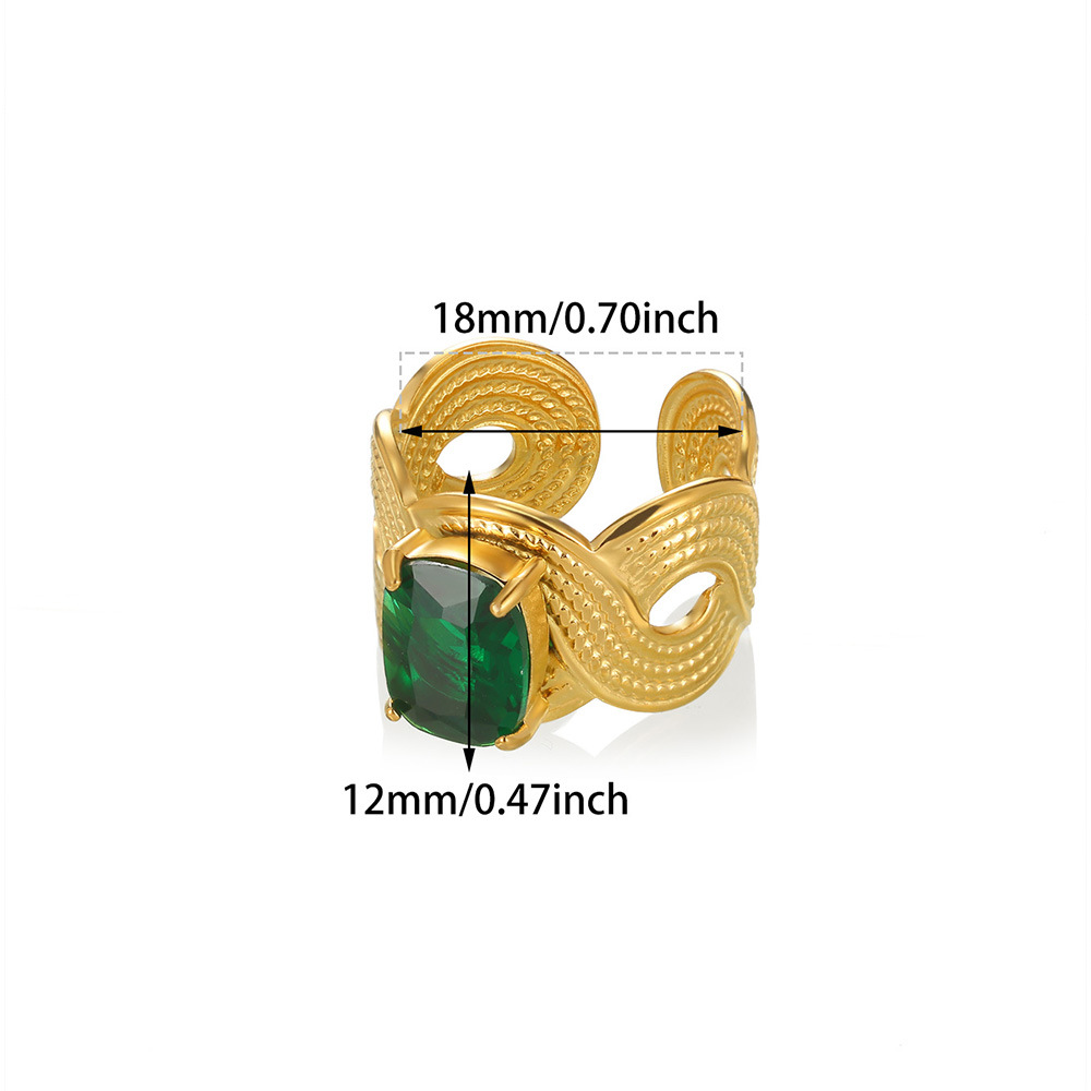 8g Weight 0.03µm-0.05µm Gold Plating Thickness PVD Coated Gold Plating Process 18K Real Gold Plated Plating Material Zircon Inlay Material Open Rings Classification 1 Piece Quantity Casual, Daily, Shopping Occasion 304 Stainless Steel Material Waves, Crown Pattern All Seasons Season Women's Gender Elegant, Classic Style, Affordable luxury style Style Waterproof Non Tarnish, Plating Craft PVD Coated Real Gold Plated 18K Gold Waves Crown 304 Stainless Steel Elegant Classic Style Affordable Luxury Style Waterproof Non Tarnish Open Rings 28