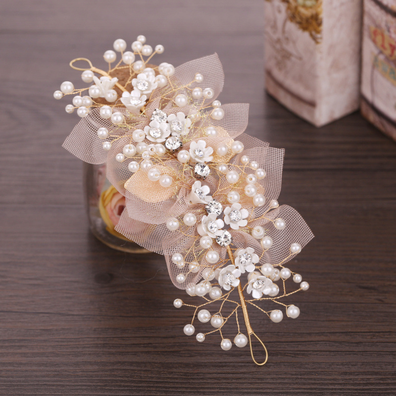 Kid'S Gender Kid'S Princess Flower Alloy Cloth Pearl Lace Hair Band