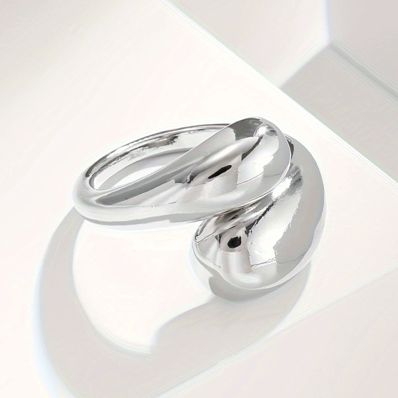 Fresh glossy minimalistic creative one size ring, simple and elegant design, Korean style