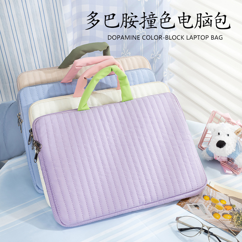 Cute Contrast Color Tote 11inch Tablet Liner Bag 13inch Laptop Protective Cover Shockproof Computer Bag Bag