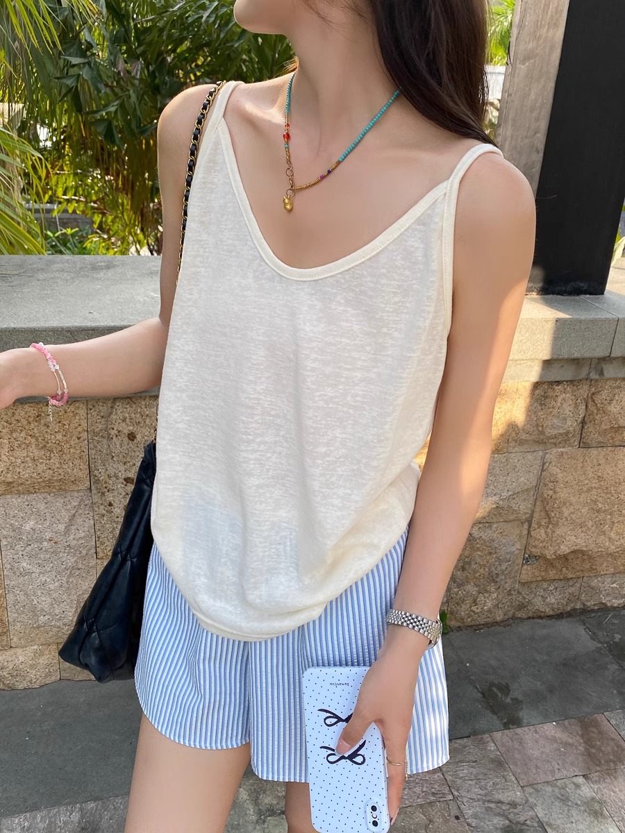 라이트 옐로우 ~ 얇은 어깨 끈