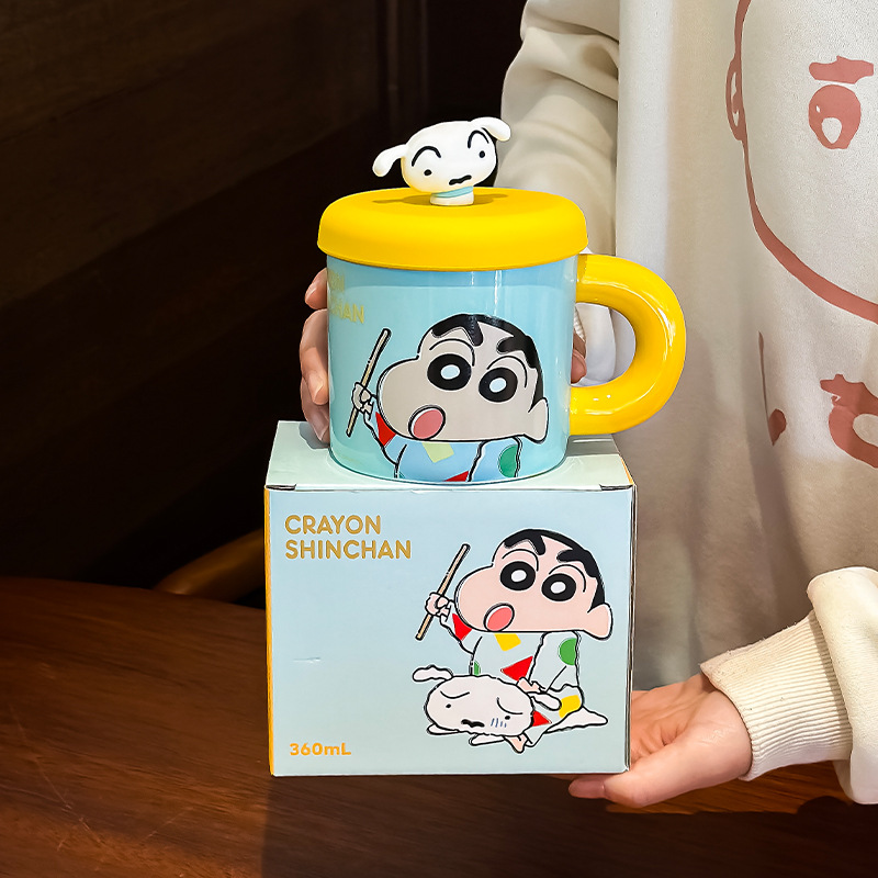 Lápiz pequeño nuevo gran mano marca taza caja de color cubierta de silicona taza de cerámica taza de dibujos animados nuevos productos