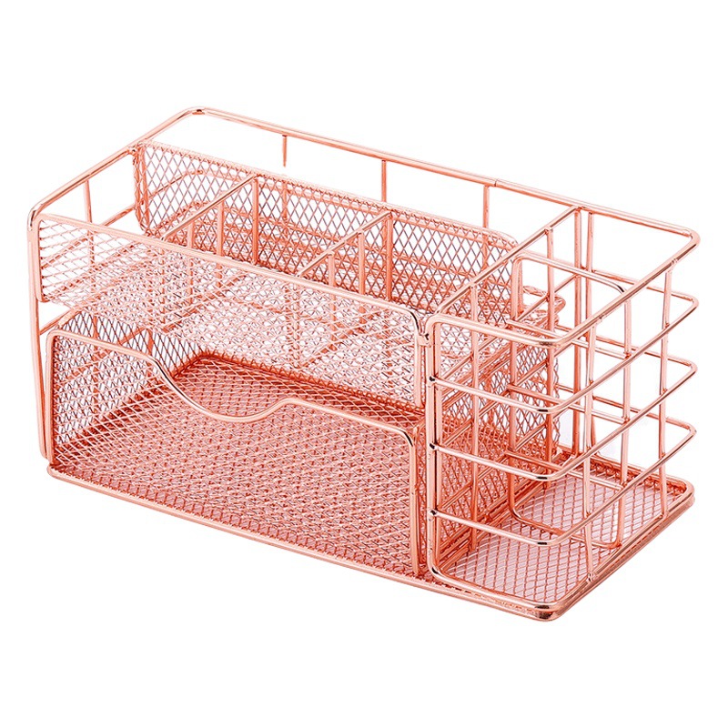 Caja de almacenamiento de escritorio nórdica de metal de varias capas con cajones para suministros de oficina, almacenamiento de documentos, papelería, archivador y organizador de archivos.