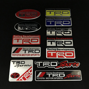 Suitable for Toyota modified TRDSPORT metal car stickers Camry Lei Ling Reiz sports tail stickers in the net logo