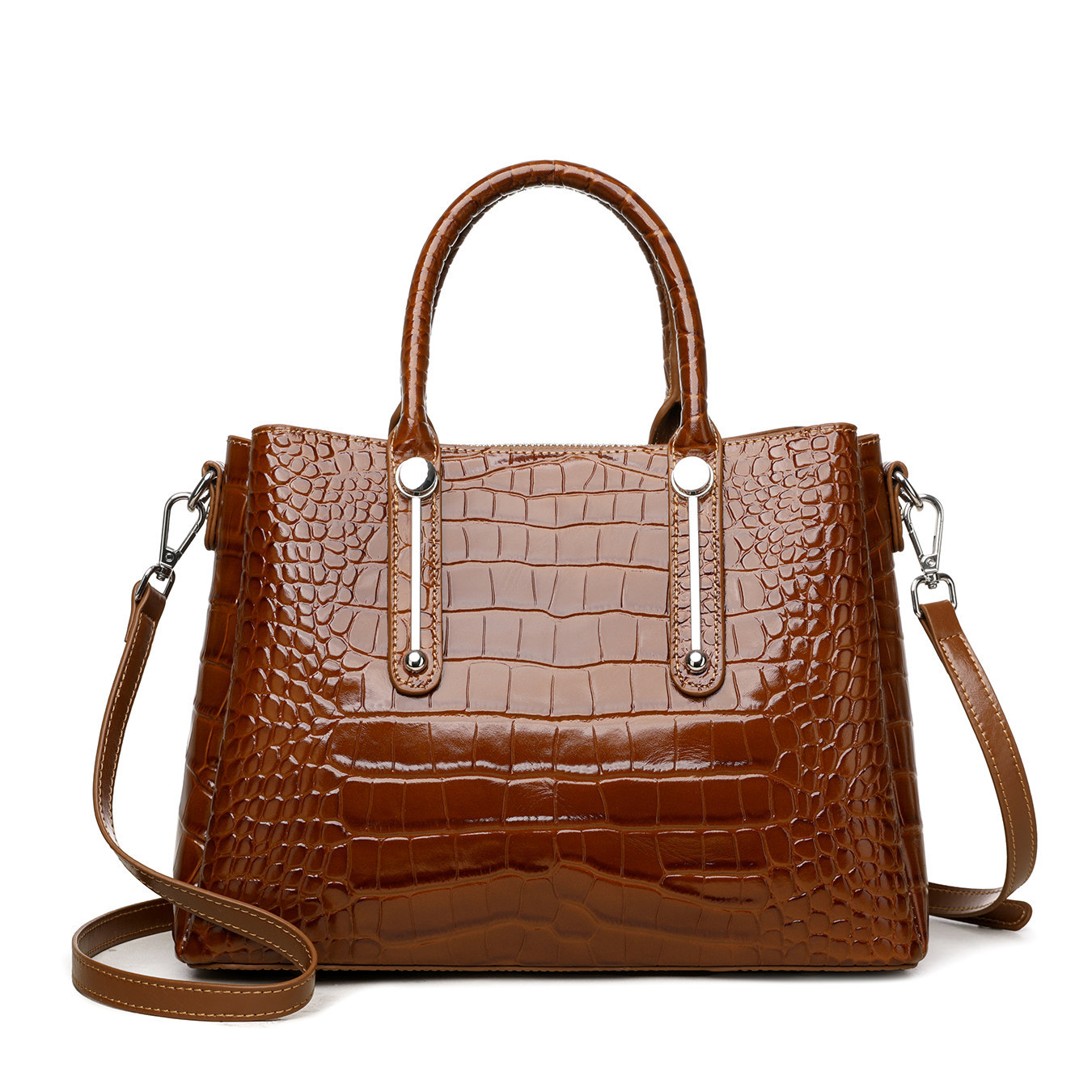 Bolsa de mano ligera y lujosa con estampado de cocodrilo. Gran capacidad de transporte. Temperamento de hombro simple. Bolsa de mujer de alto nivel. image 6