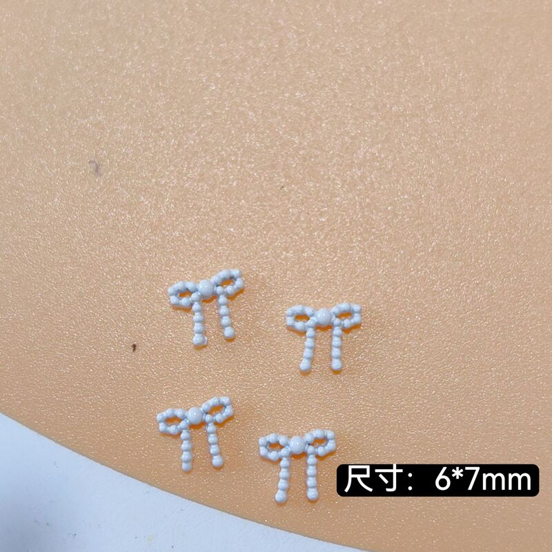 美甲法式蝴蝶结飘带饰品新款合金甜心百搭迷你桃心领结指甲装饰品|undefined