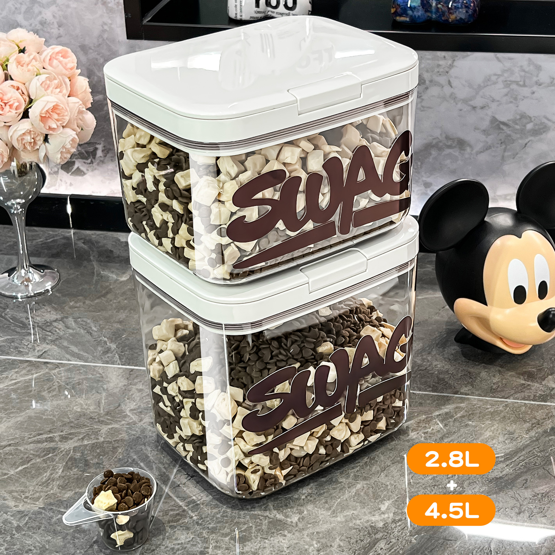 [Press for multiple seals] Small size 2.8L + Medium size 4.5L❤️Cat and dog food about 9 pounds