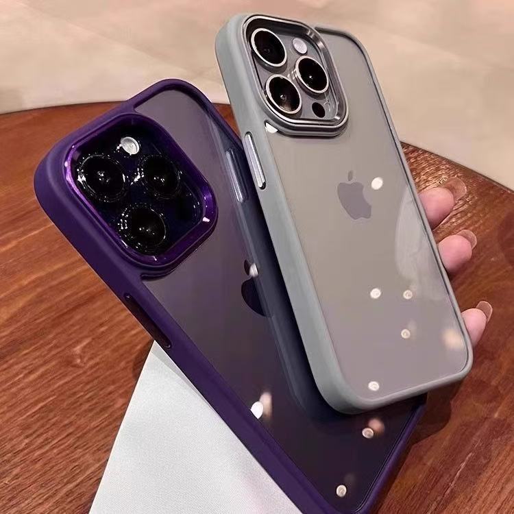 Marco de color sólido simple y transparente para iPhone 15ProMax funda para teléfono móvil Apple 16 hombres y mujeres 13 nuevo 14PM