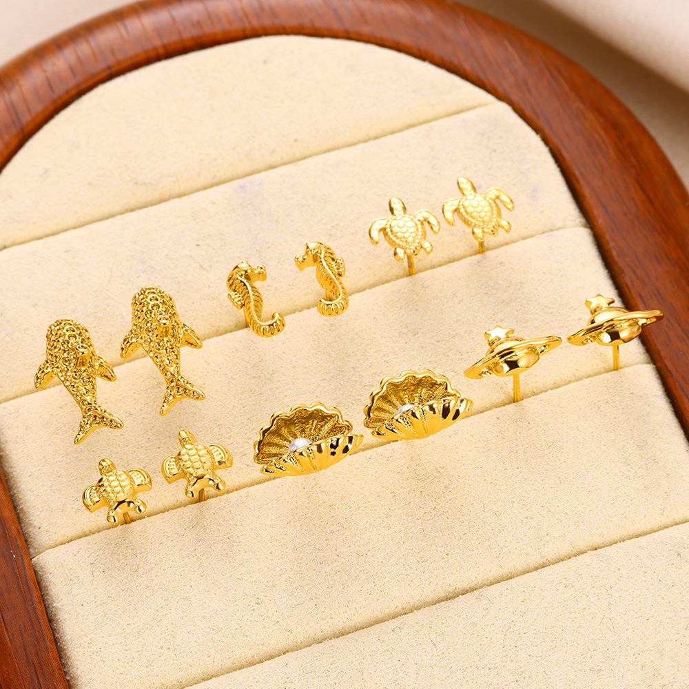 5g Weight 0.03µm-0.05µm Gold Plating Thickness PVD Coated Gold Plating Process 304 Stainless Steel Ear Needle Material 18K Real Gold Plated Plating Material Pearl Inlay Material Ear Studs Classification 18K Gold Plating Color 1 Pair Quantity Daily Occasion 304 Stainless Steel Material Tortoise, Hippocampus, Shell Pattern Women's Gender Simple Style Style Waterproof Non Tarnish, Inlay Craft PVD Coated Real Gold Plated 18K Gold Tortoise Hippocampus Shell 304 Stainless Steel Simple Style Waterproof Non Tarnish Ear Studs 1