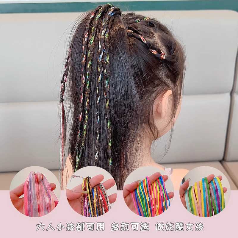 Cuerdas de color trenzado, artefactos de trenzado sucio, cuerda de cabeza de color para niños, cinta de color para atar trenzado, cinta de color para el cabello, adornos para el cabello
