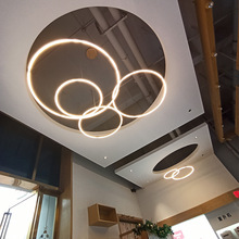 客廳吊燈北歐簡約后現代大氣創意LED餐廳金色吊燈卧室圓環形燈具